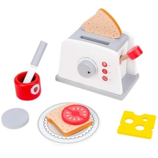 8 Pieces of Kids Pretend Play Toaster Playset - Multi-Color