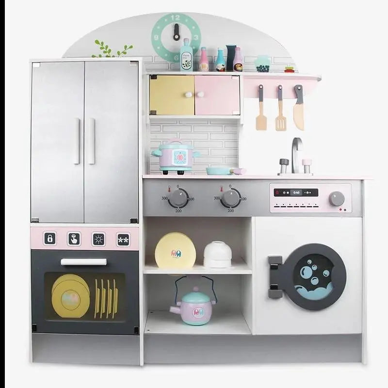 Large Wooden Pretend Play Kitchen Set For Kids