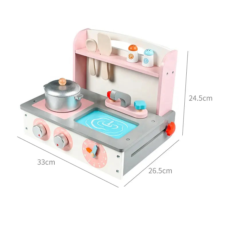 Wooden toy kitchen set with measurements babyhippo toys