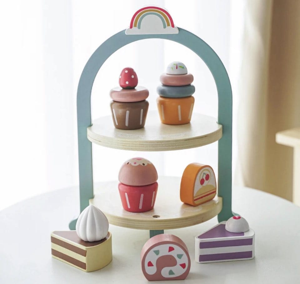 Wooden Cake Pop Shop Play Set for Kids