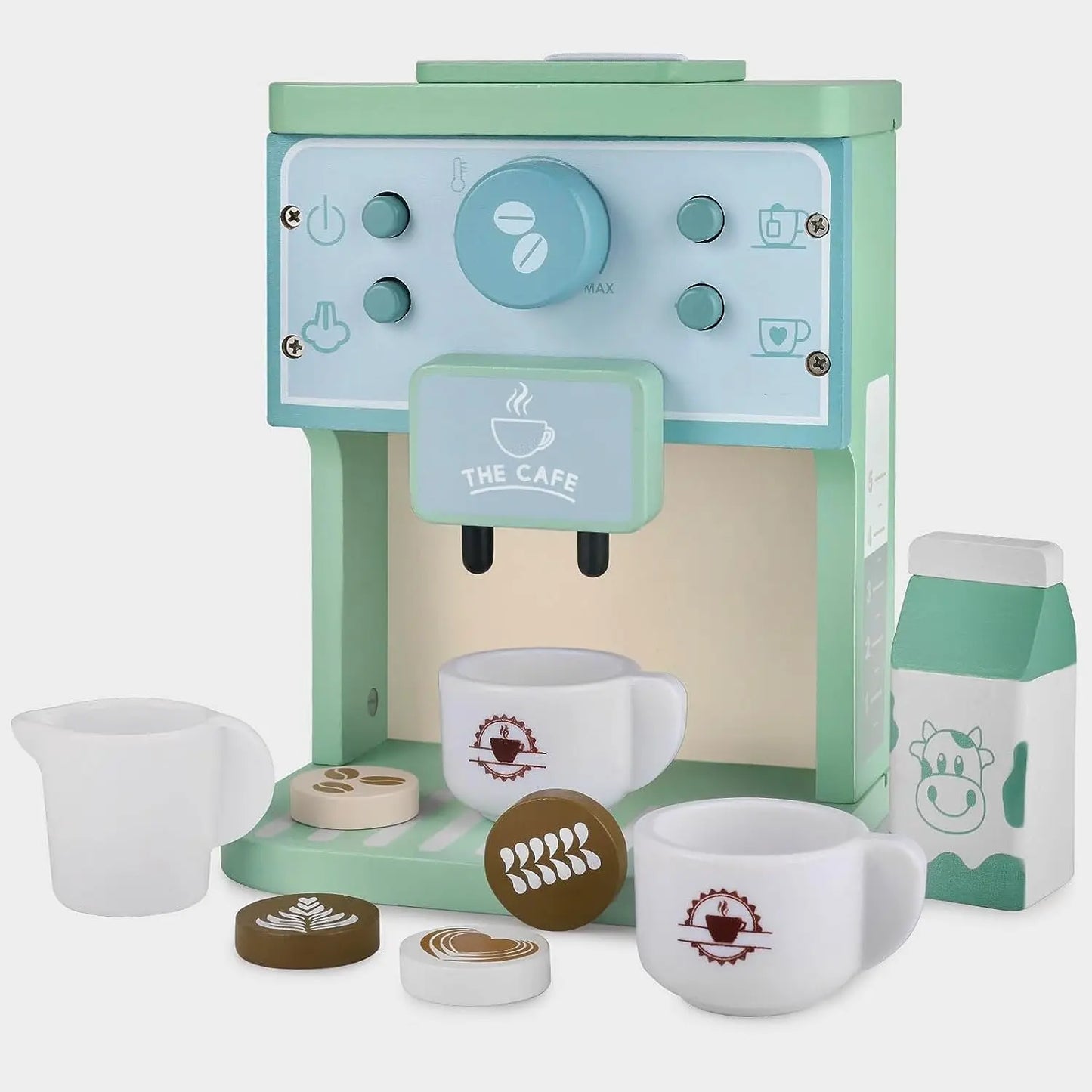 Wooden Coffee Maker Toys Kids Simulation Coffee Maker Pretend Playsets