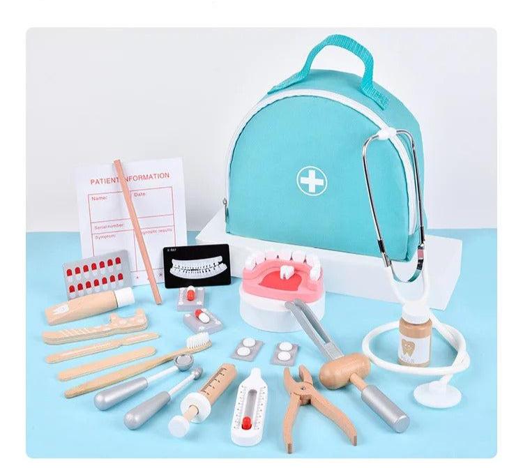 23pc Wooden Doctor Pretend Play Set for Kids (Random)