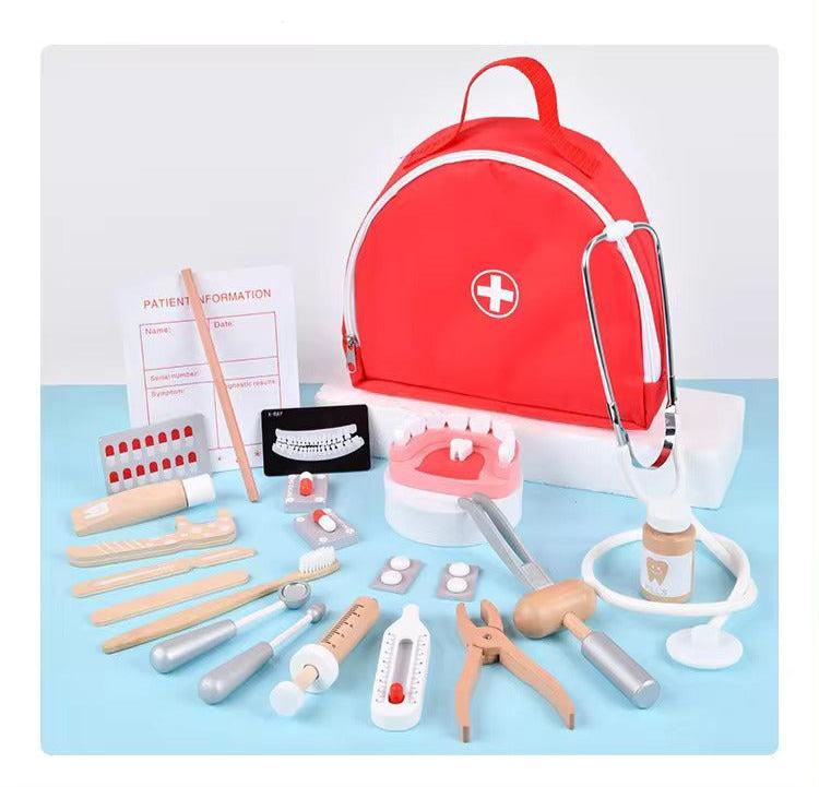 23pc Wooden Doctor Pretend Play Set for Kids (Random)