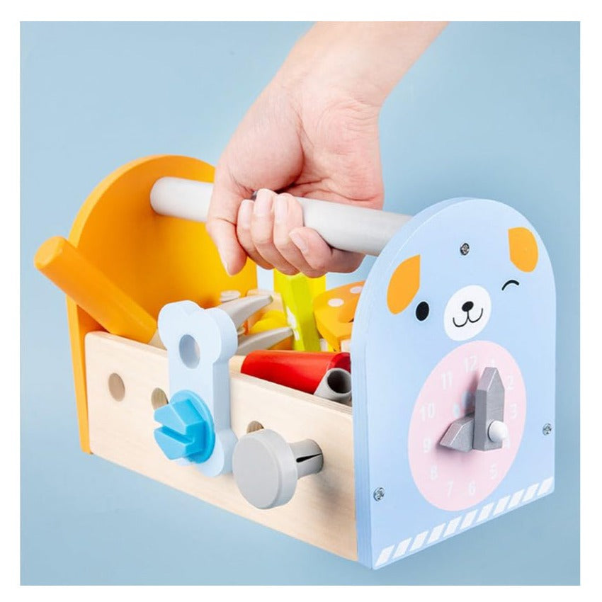 Wooden Portable Tool Box Play Set Toy for Kids