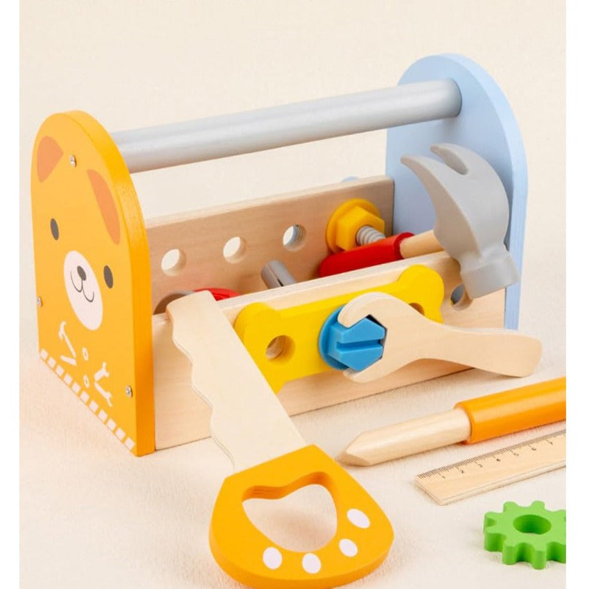 Wooden Portable Tool Box Play Set Toy for Kids