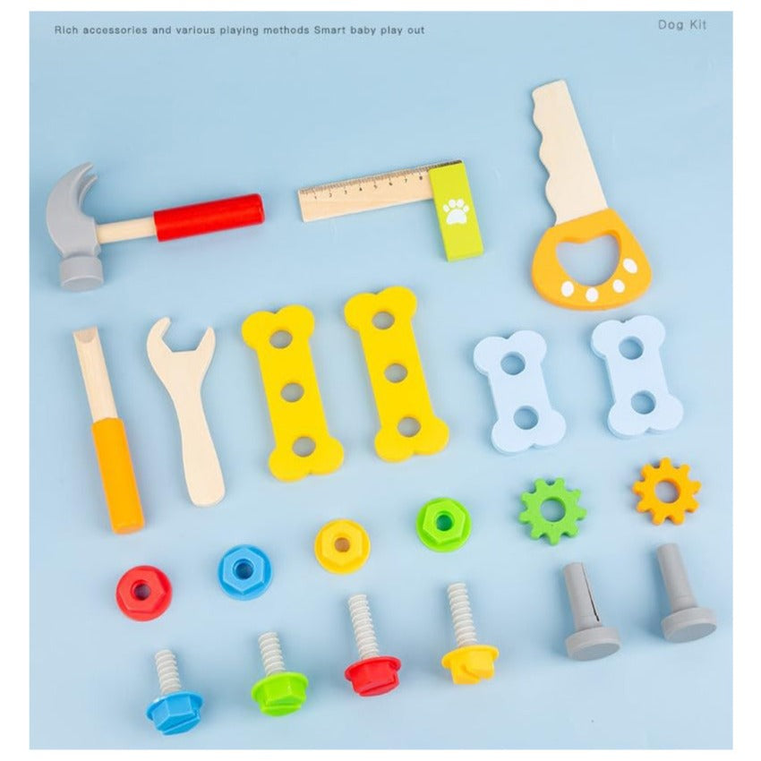 Wooden Portable Tool Box Play Set Toy for Kids