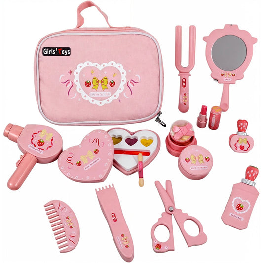 Wooden Makeup Beauty pretend cosmetic set