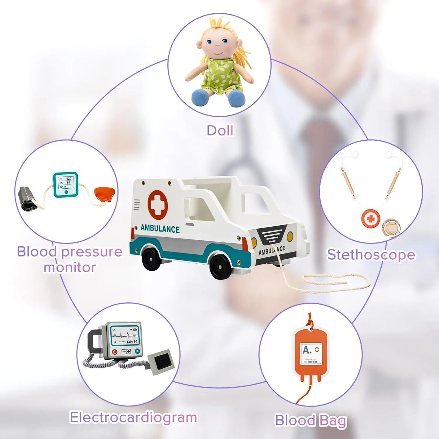 Ambulance Doctor Set with Blood Pressure Machine