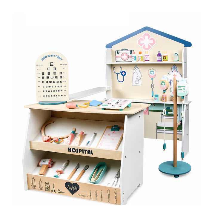 Children Wooden Hospital Playset