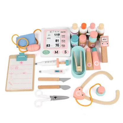 Children Wooden Hospital Playset