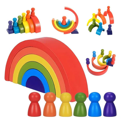 Seven colors of rainbow with dolls