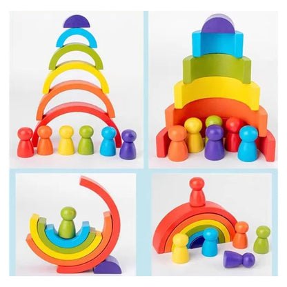 Seven colors of rainbow with dolls