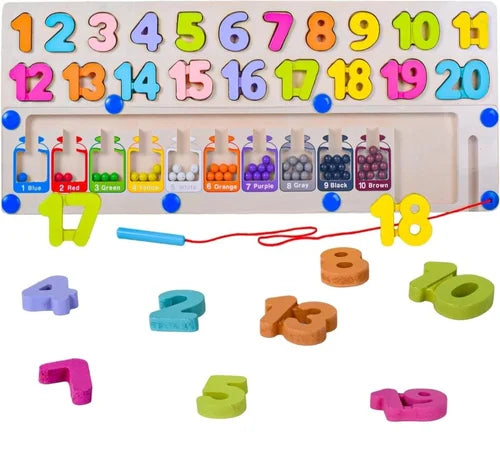 Multifunctional numeric letter and number board with magnetic maze (1pc)