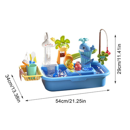 3 in 1 Play Sink with water slide and fishing game