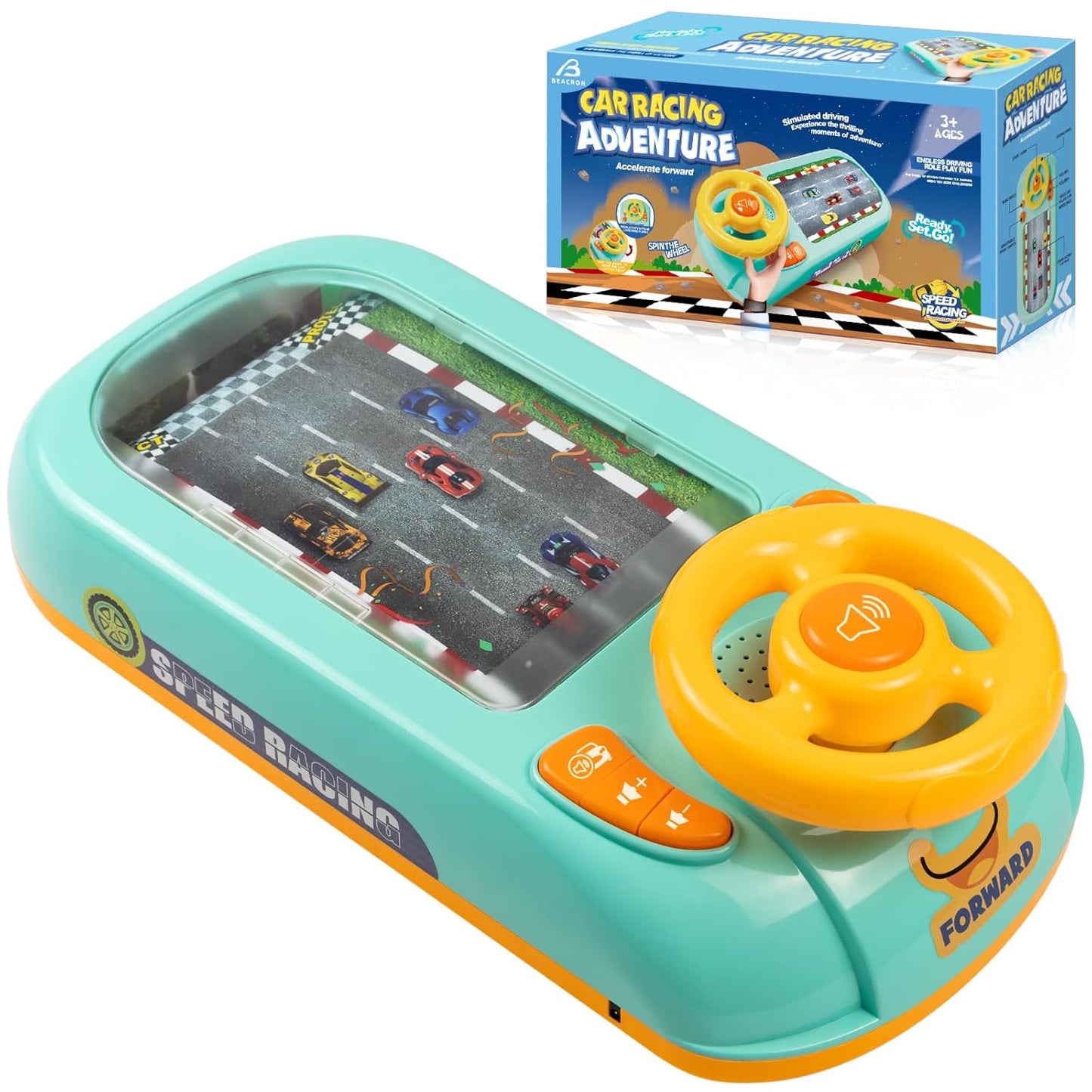 Baby Racing Car Adventure Game Toy with Steering Wheel Racing Car Toys for Child