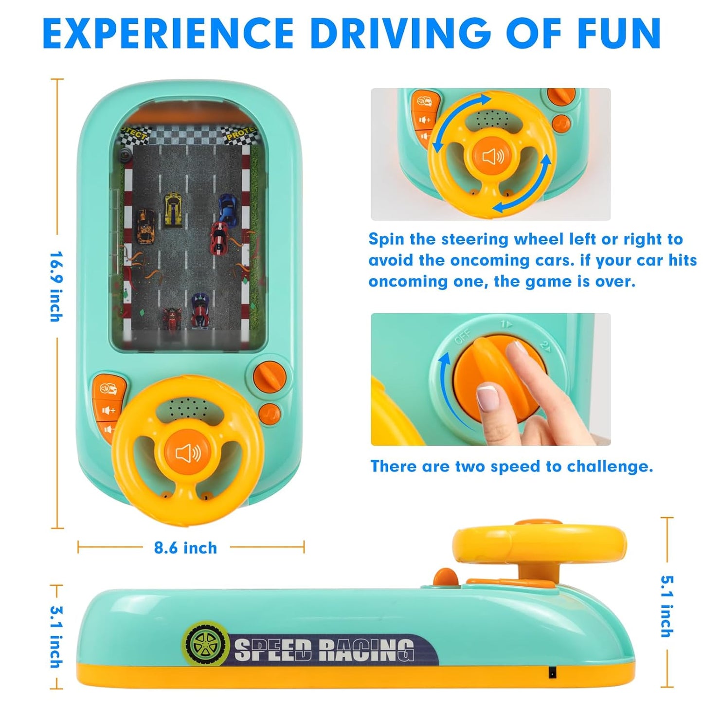 Baby Racing Car Adventure Game Toy with Steering Wheel Racing Car Toys for Child