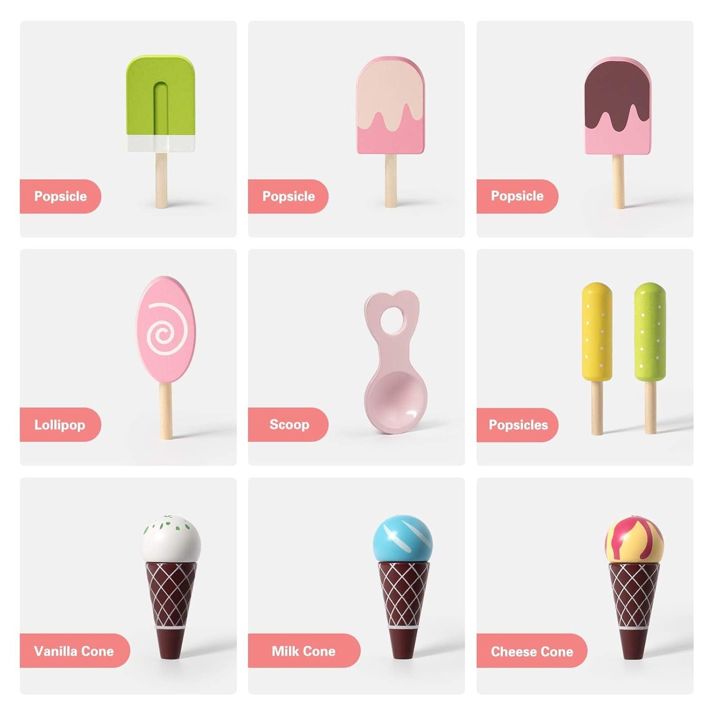Wooden Pretend Play Icecream cart