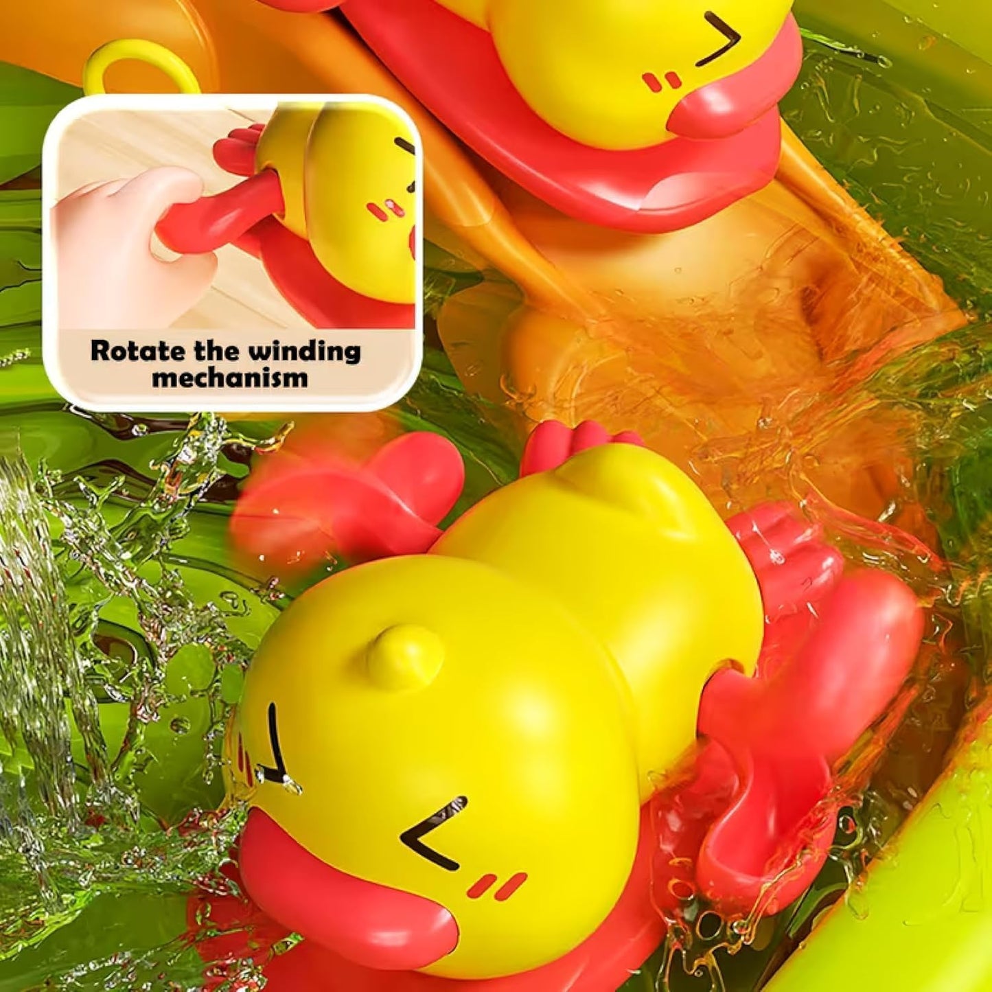 Water Sink Toy with Bubble Making Machine, Fishing ga,e and Wind-Up Swimming Ducks