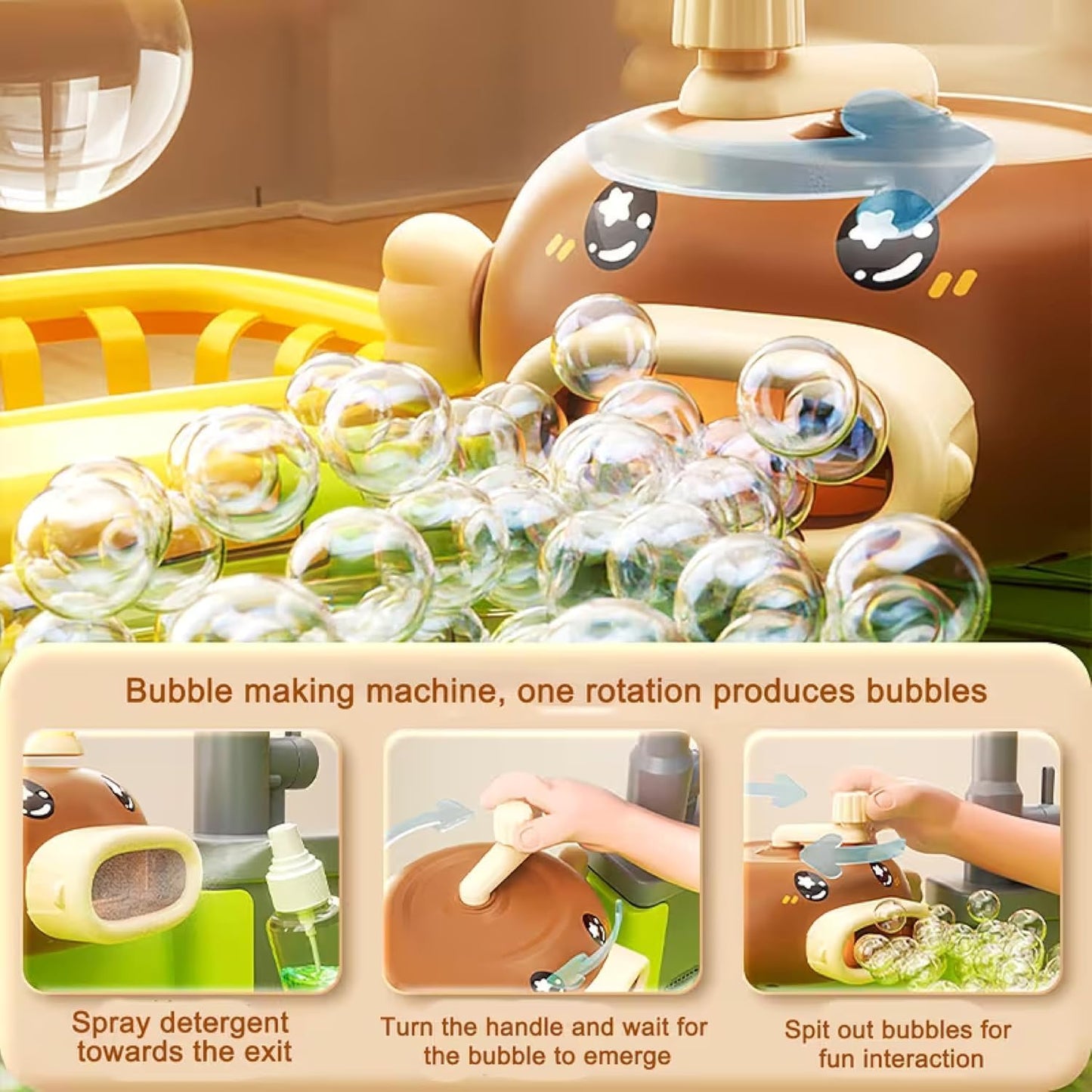 Water Sink Toy with Bubble Making Machine, Fishing ga,e and Wind-Up Swimming Ducks