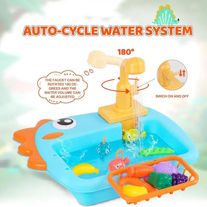 Dino Kitchen Sink Set with Fishing - Electric Dishwasher for kids