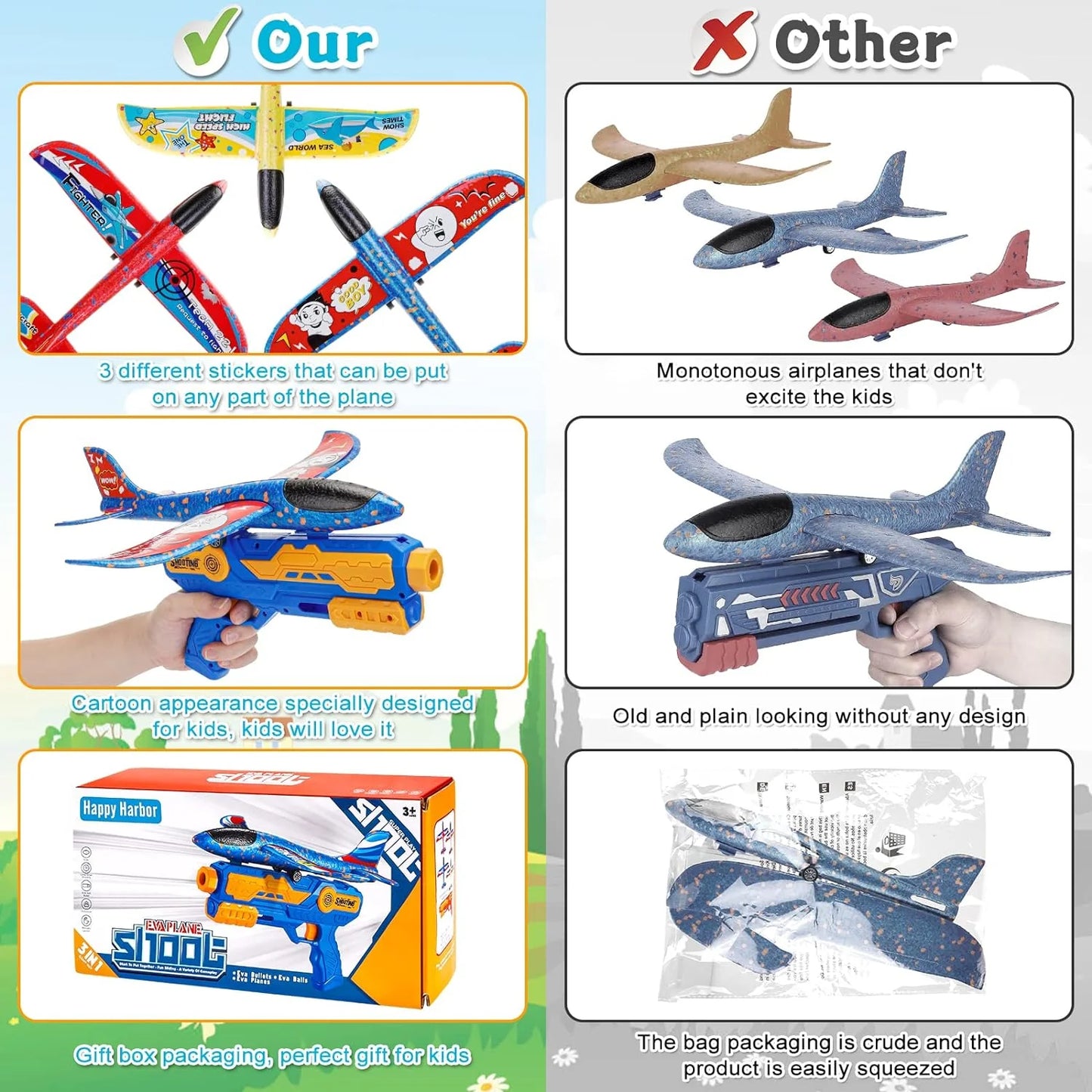 3-in-1 Air Plane Launcher Toy