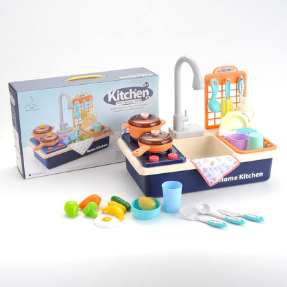 Pretend Kitchen Sink Play Set with Cooking Stove