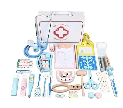 Children's Wooden Doctor Set with Storage Box for Kids