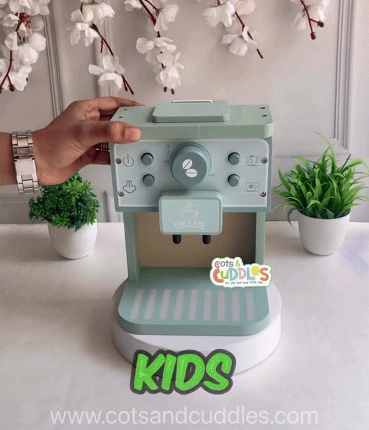 Wooden Coffee Maker Toys Kids Simulation Coffee Maker Pretend Playsets