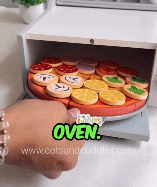 27pcs Pizza Wooden Toys Cooking Simulation Tableware Pretend Play Toy