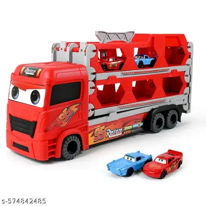 Folding Truck Track with 2 Die Cast Cars & 1.65M Track Set for Kids Racing