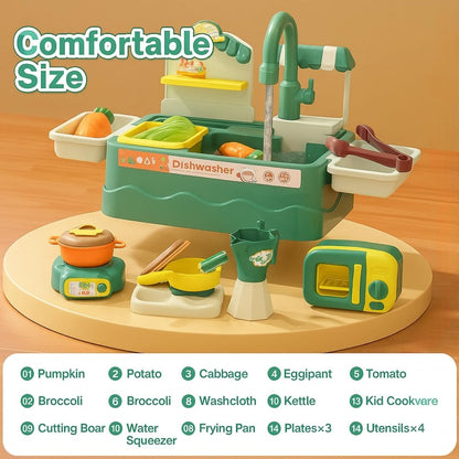 Kitchen sink with  microwave and 42 accessories