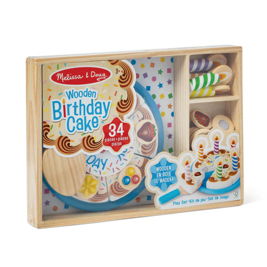 Melissa and doug wooden cake tray play set