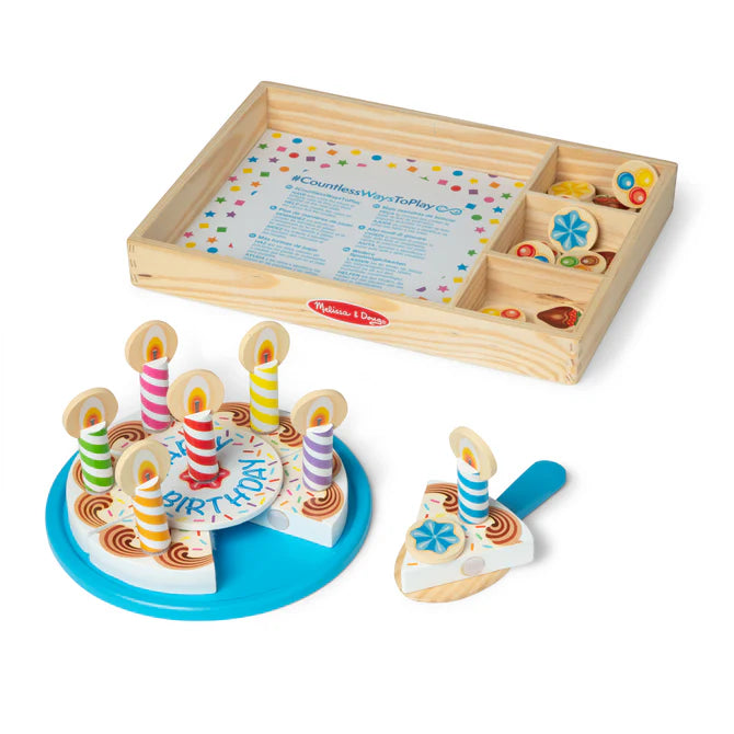 Melissa and doug wooden cake tray play set
