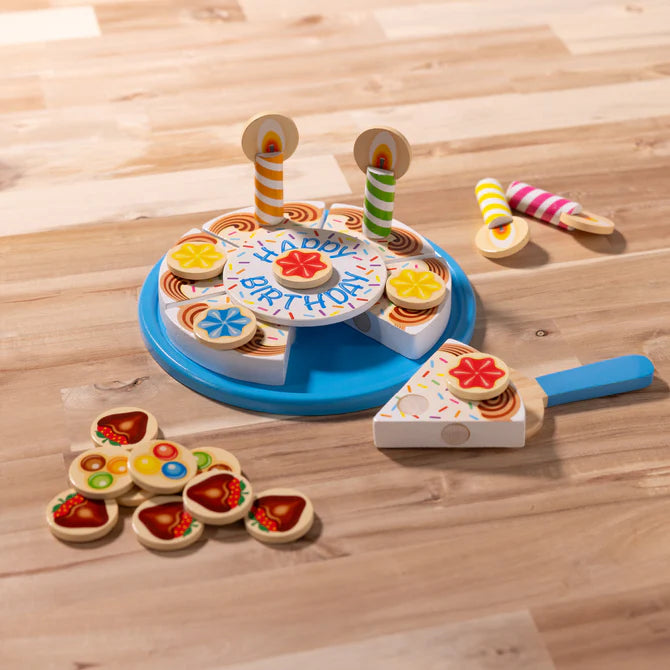 Melissa and doug wooden cake tray play set