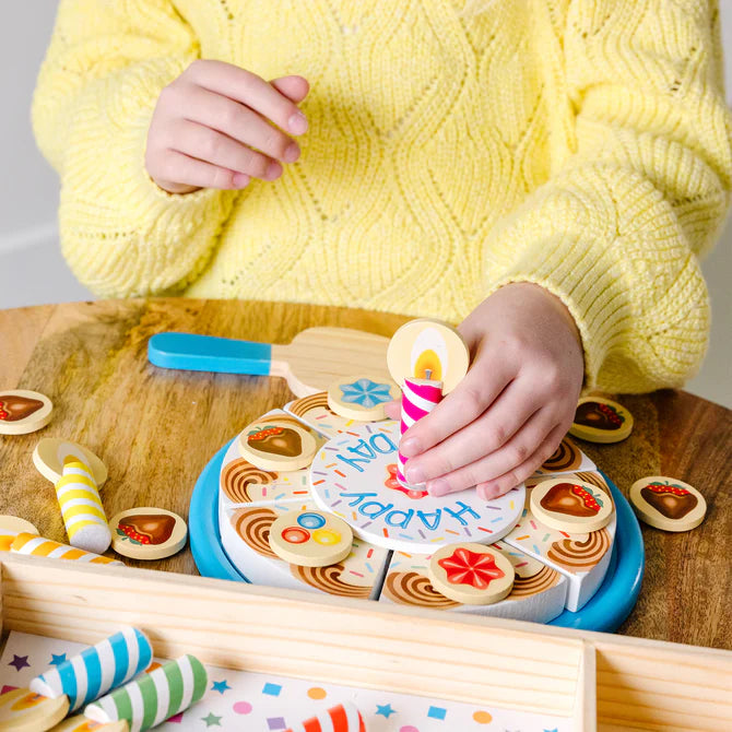 Melissa and doug wooden cake tray play set
