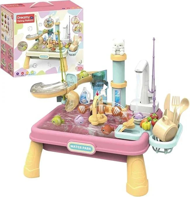 2 in 1 kids dream washer sink with fishing game and pump