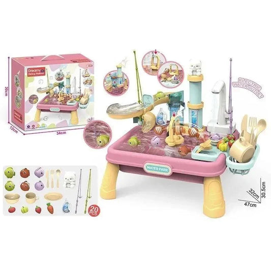 2 in 1 kids dream washer sink with fishing game and pump