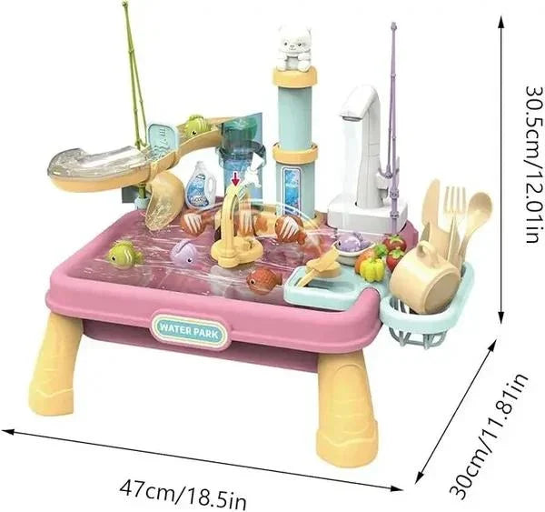 2 in 1 kids dream washer sink with fishing game and pump
