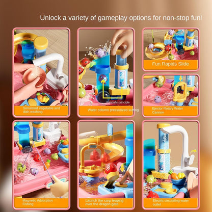 2 in 1 kids dream washer sink with fishing game and pump