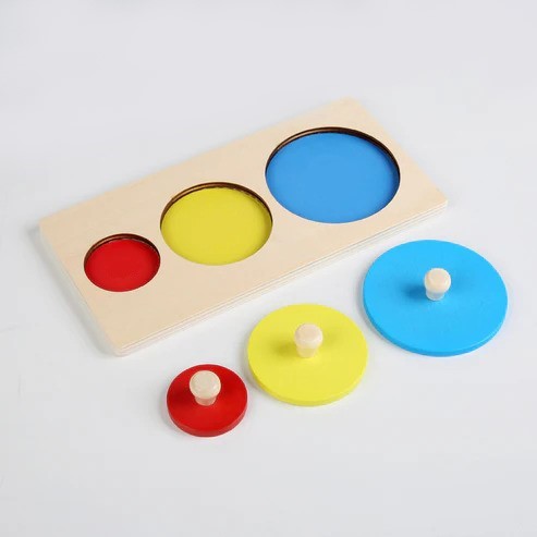 3 Size Circle Wooden Montessori Sorter Board for Toddler