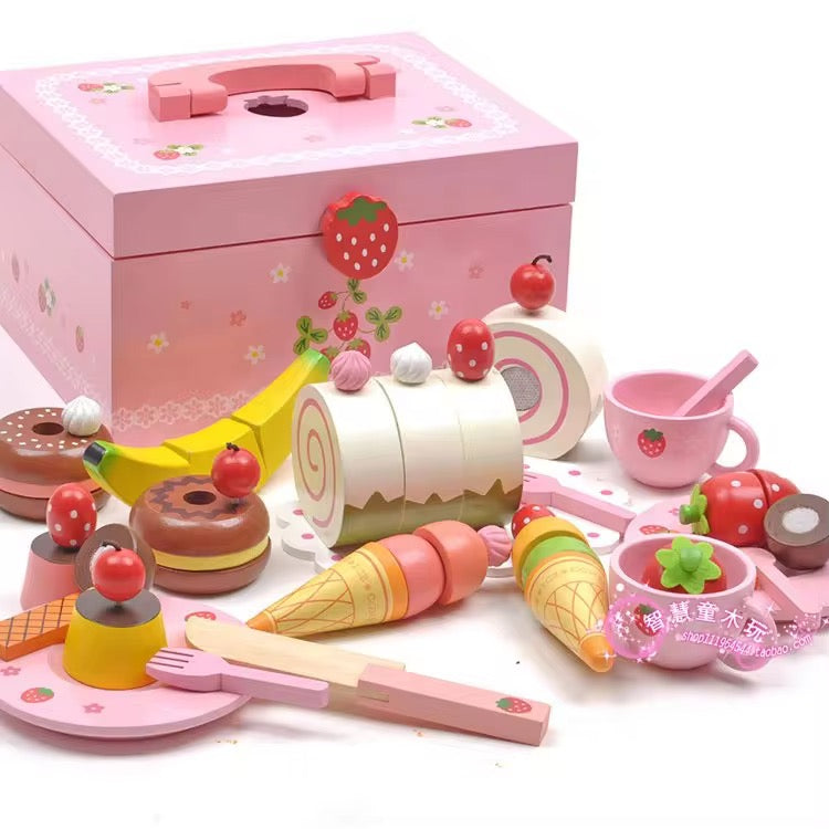 Strawberry Ice Cream Pretend Play Box for Toddlers