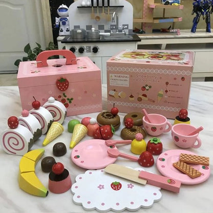 Strawberry Ice Cream Pretend Play Box for Toddlers