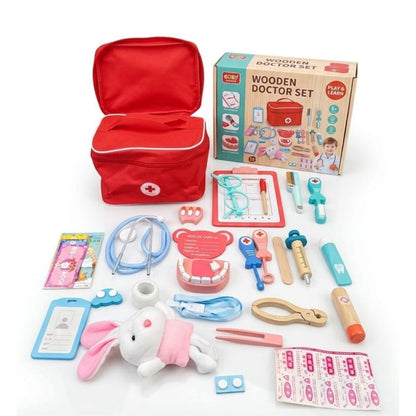Wooden doctor kit and Dental Kit with teddy