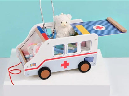 Wooden Ambulance Doctor kit set