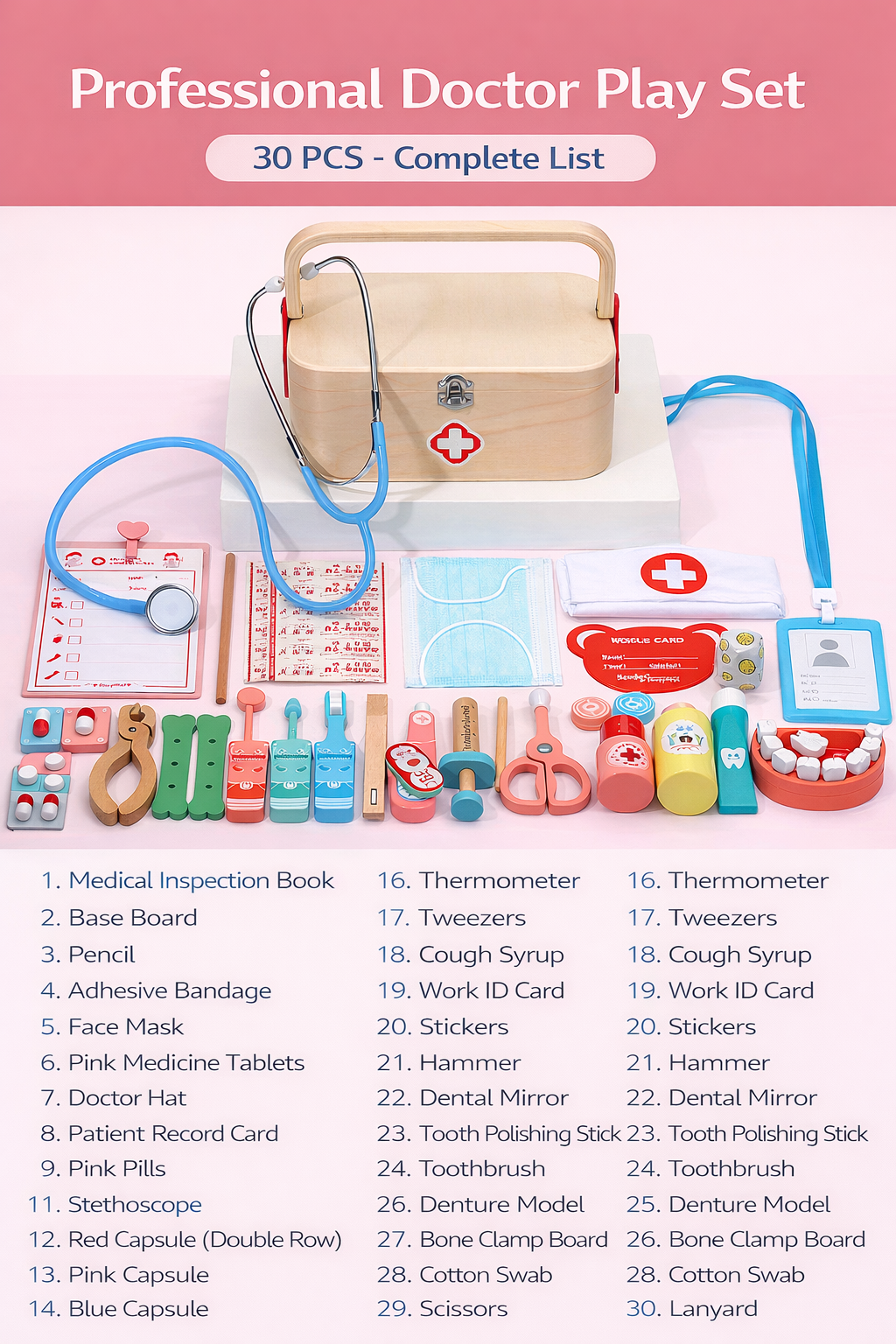 Wooden Doctor Professional playset