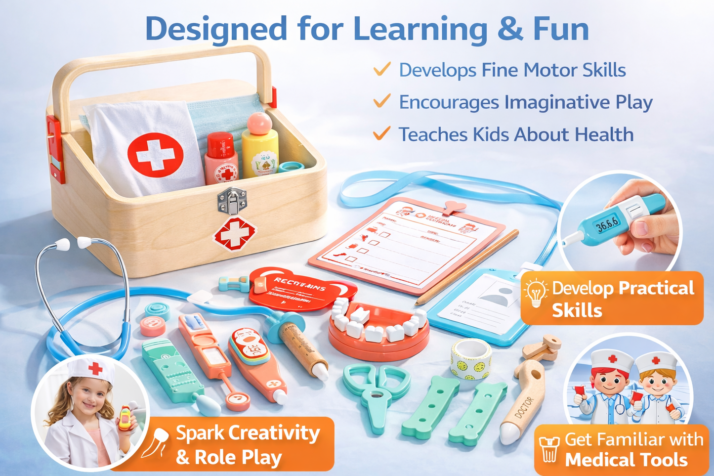 Wooden Doctor Professional playset