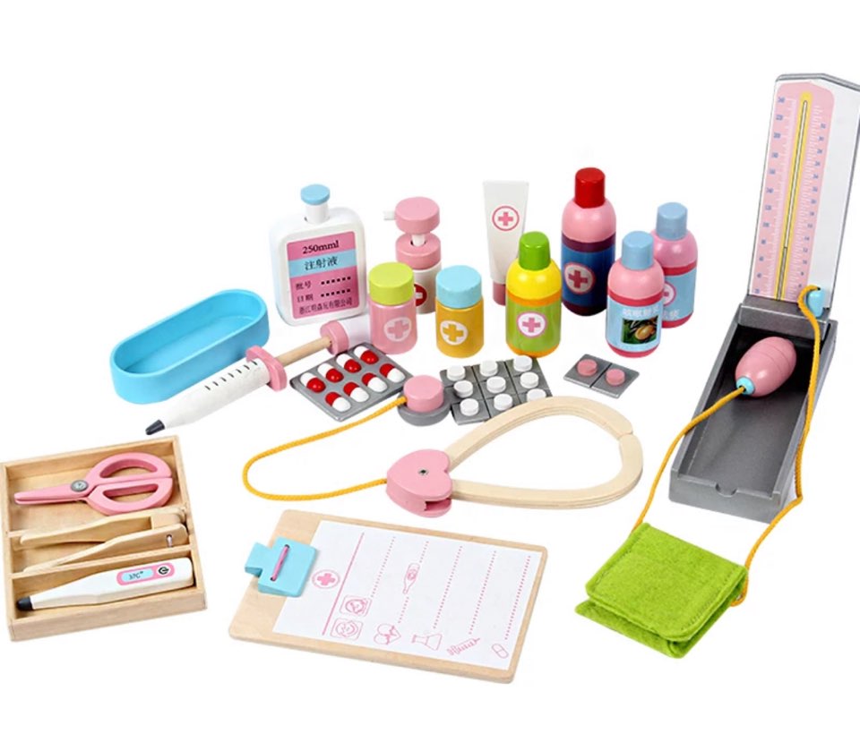 Wooden Doctor Set with wooden BP machine
