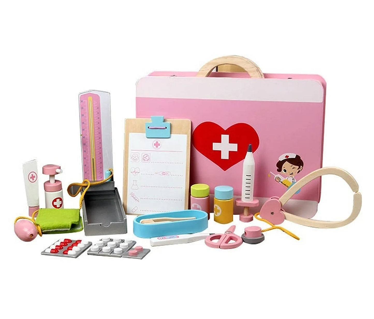Wooden Doctor Set with wooden BP machine