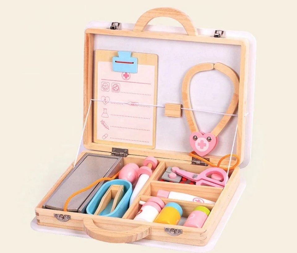 Wooden Doctor Set with wooden BP machine