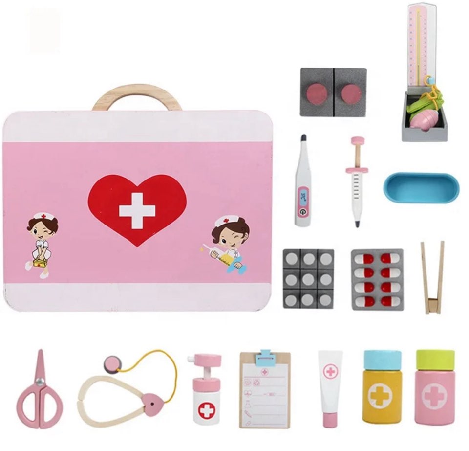 Wooden Doctor Set with wooden BP machine